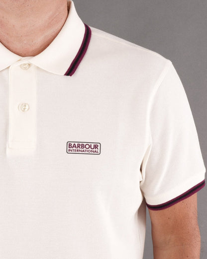Barbour International Multi Tipped Polo Off White