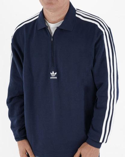 Adidas Originals 3 Stripes 1/4 Zip Sweat Navy