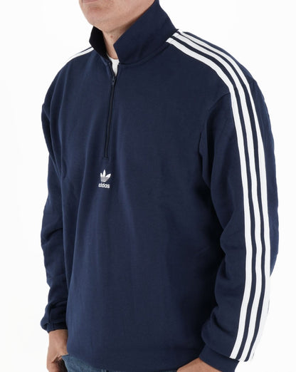 Adidas Originals 3 Stripes 1/4 Zip Sweat Navy