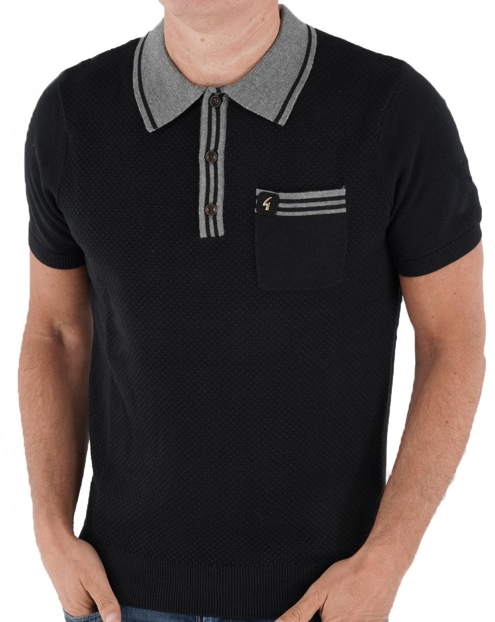 Gabicci Vintage Amalfi Knit Polo Black