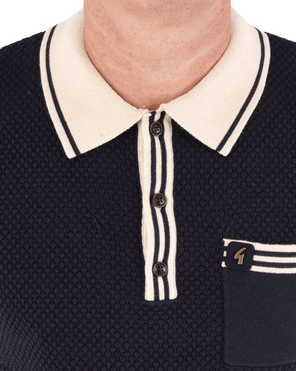 Gabicci Vintage Amalfi Knit Polo Navy
