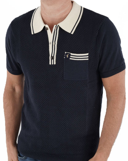 Gabicci Vintage Amalfi Knit Polo Navy