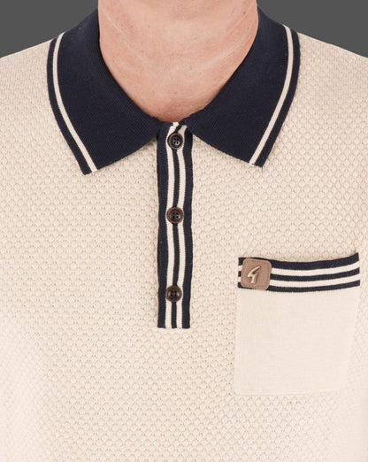 Gabicci Vintage Amalfi Knit Polo Oat