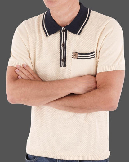Gabicci Vintage Amalfi Knit Polo Oat