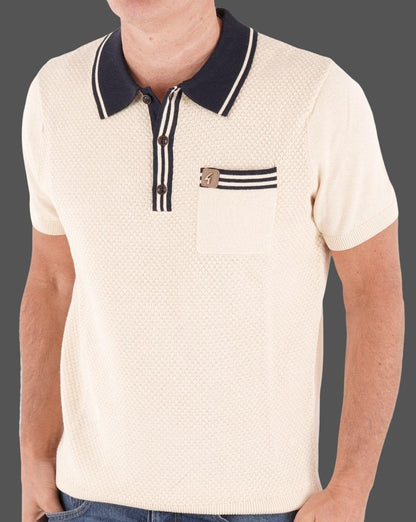 Gabicci Vintage Amalfi Knit Polo Oat