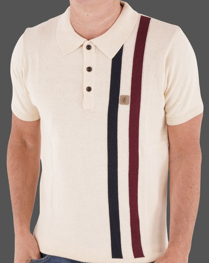Gabicci Vintage Como Knit Polo Oat