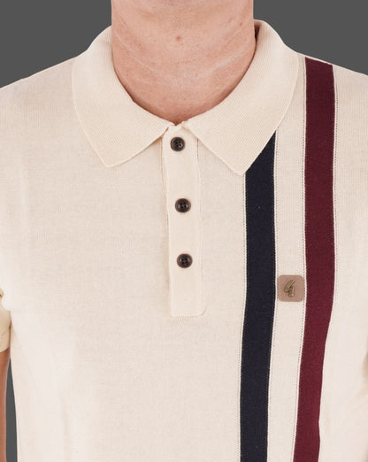 Gabicci Vintage Como Knit Polo Oat