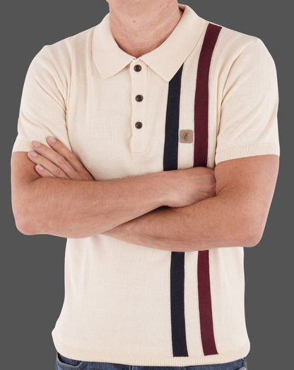 Gabicci Vintage Como Knit Polo Oat