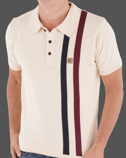 Gabicci Vintage Como Knit Polo Oat