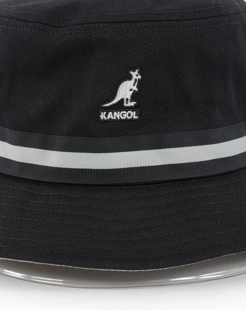 Kangol Stripe Lahinch Bucket Hat Black