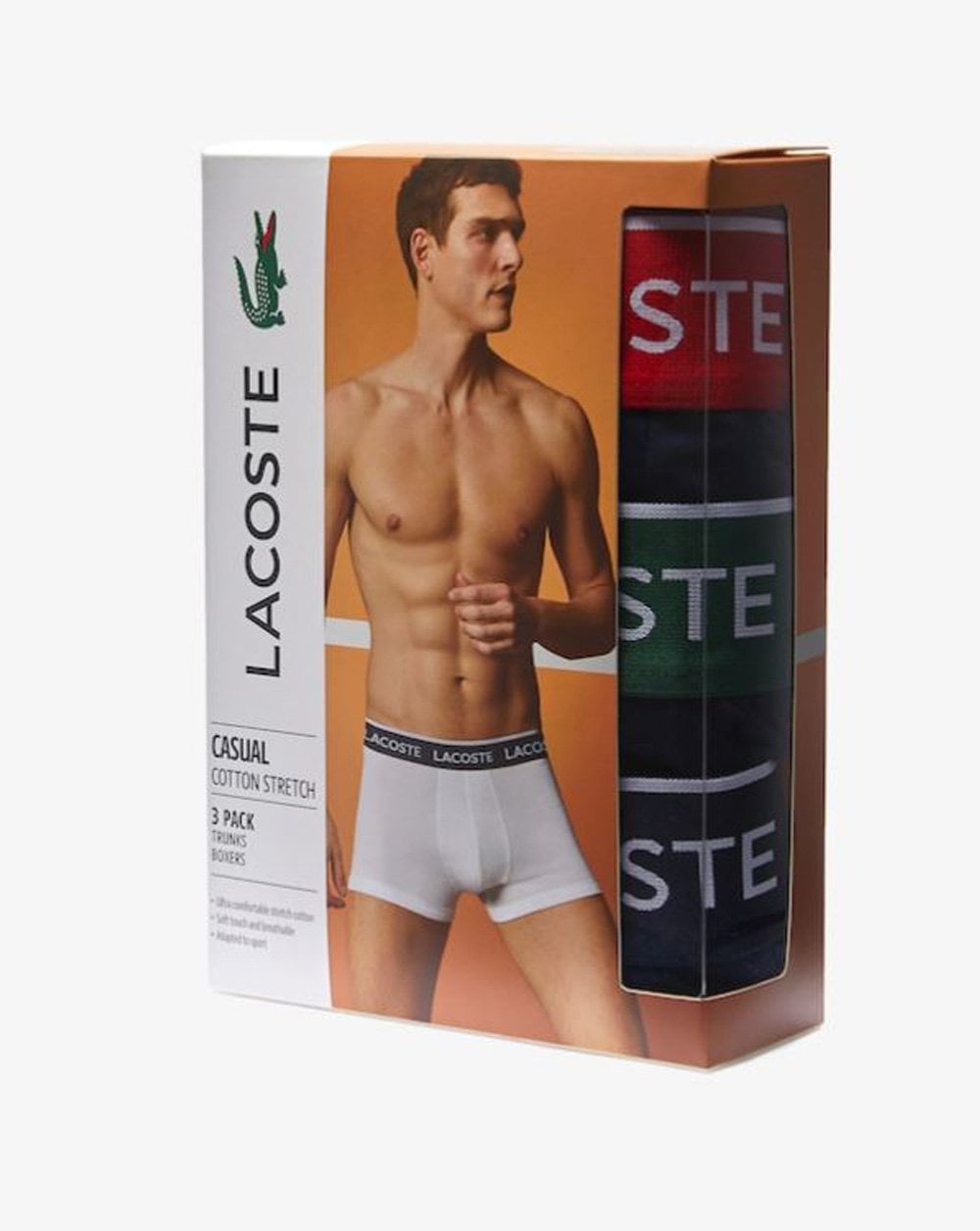 Lacoste Triple Pack Trunk Navy/Green/Red