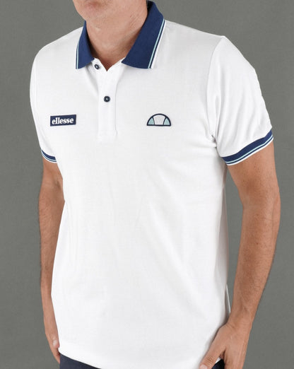 Ellesse Becker Polo Shirt White/Blue