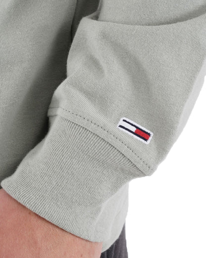 Tommy Jeans Signature Logo LS T-shirt Faded Green