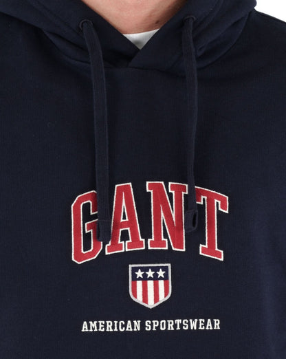 Gant Retro Shield Hoodie Navy