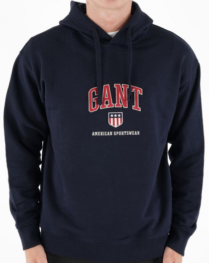Gant Retro Shield Hoodie Navy