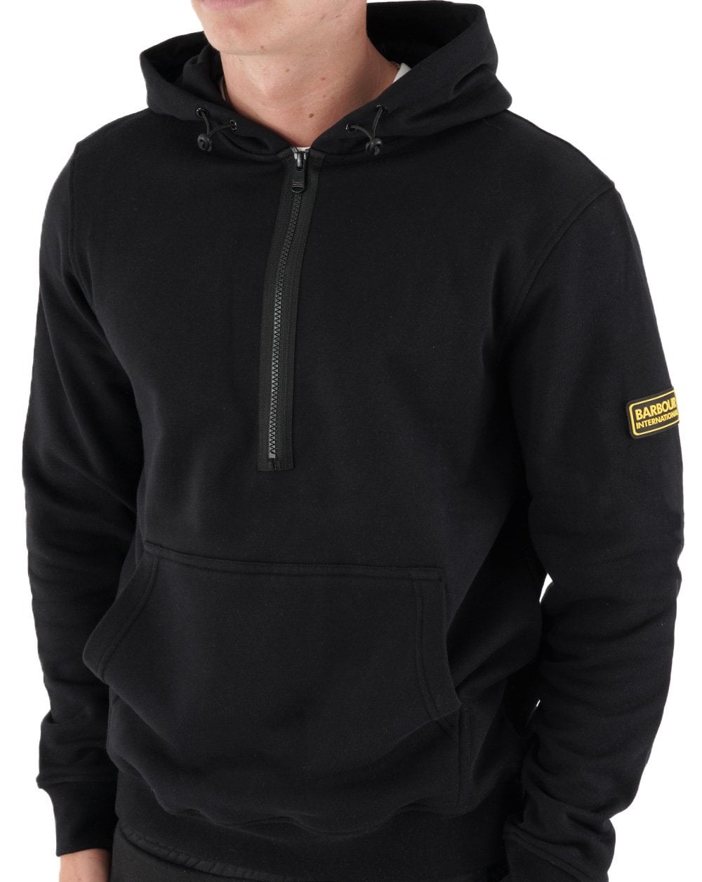Barbour International Badge Half Zip Hoody Black