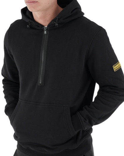 Barbour International Badge Half Zip Hoody Black