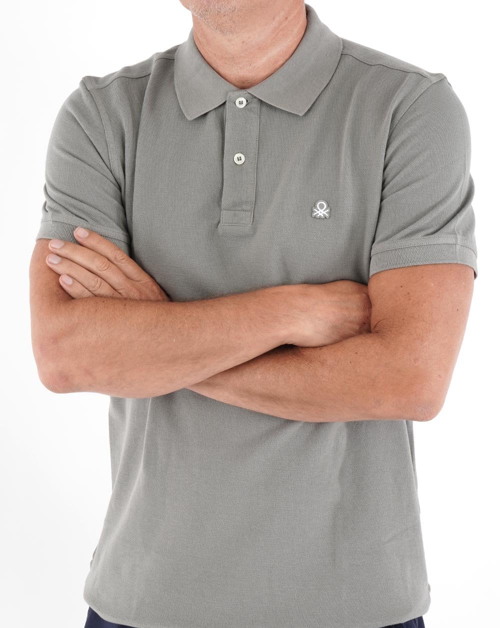 Benetton Polo Shirt Dark Grey