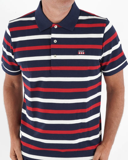 Gant Retro Flag Polo Shirt Navy
