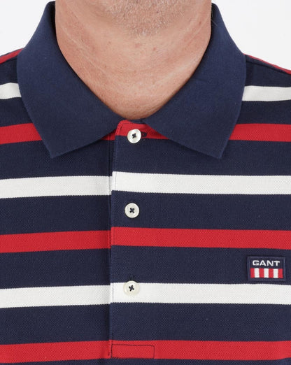 Gant Retro Flag Polo Shirt Navy