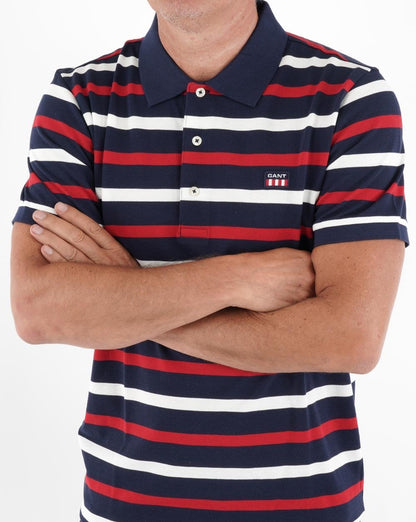 Gant Retro Flag Polo Shirt Navy