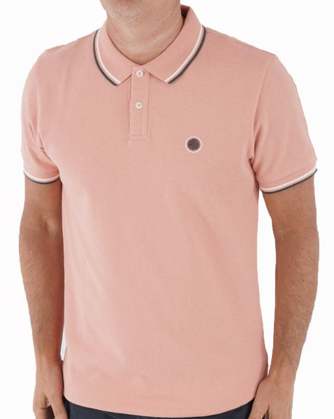 Pretty Green Tipped Polo Shirt Pink