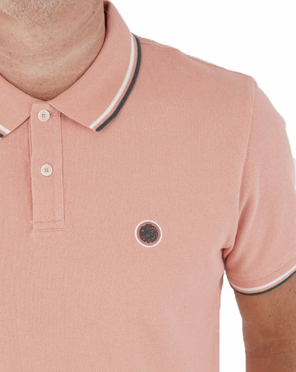 Pretty Green Tipped Polo Shirt Pink