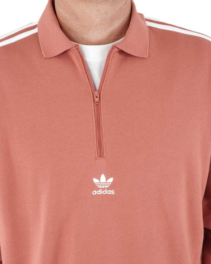 Adidas Originals 3 Stripes Polo Sweatshirt Clay