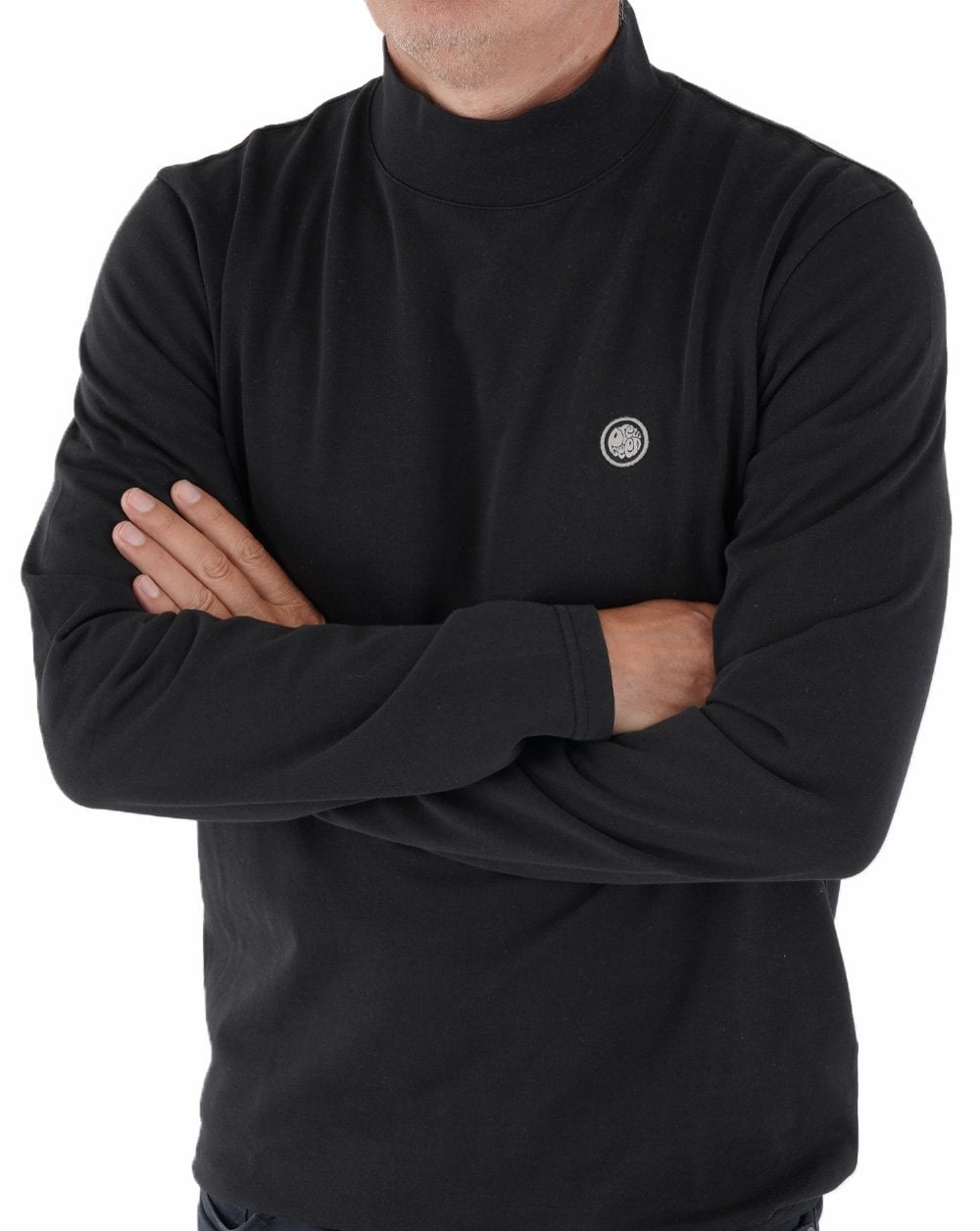 Pretty Green Mock Neck Long Sleeve Black