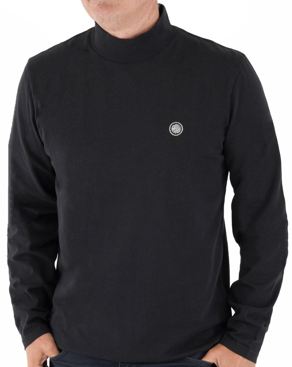 Pretty Green Mock Neck Long Sleeve Black