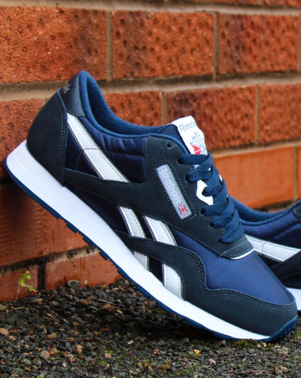 Reebok Classic Nylon Trainers Team Navy/Platinum