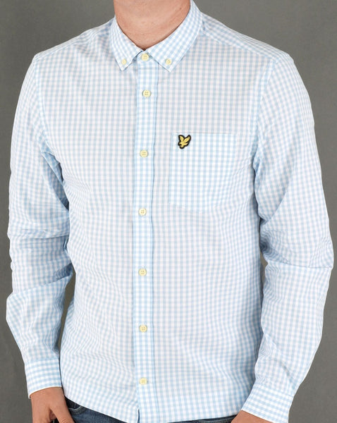 Lyle & Scott Gingham Shirt Light Blue/white