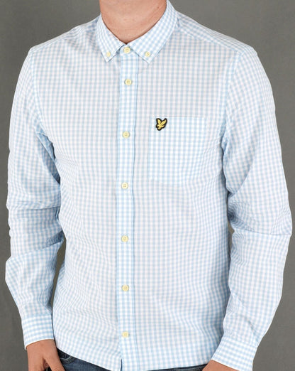 Lyle & Scott Gingham Shirt Light Blue/white