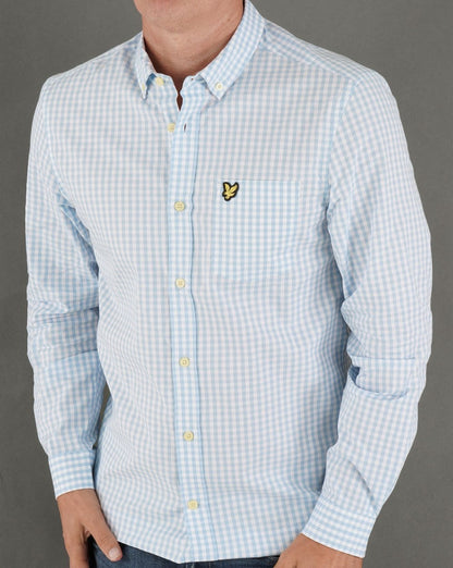 Lyle & Scott Gingham Shirt Light Blue/white