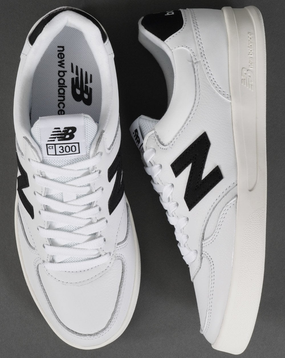 New Balance 300 Leather Trainer White/Black
