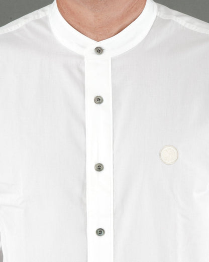 Pretty Green Cotton Collarless Shirt White