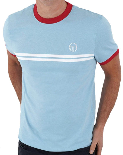 Sergio Tacchini Supermac T-shirt Sky/red/white
