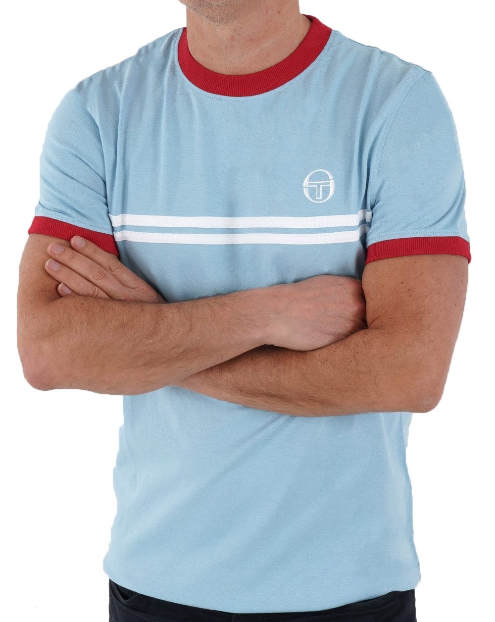 Sergio Tacchini Supermac T-shirt Sky/red/white