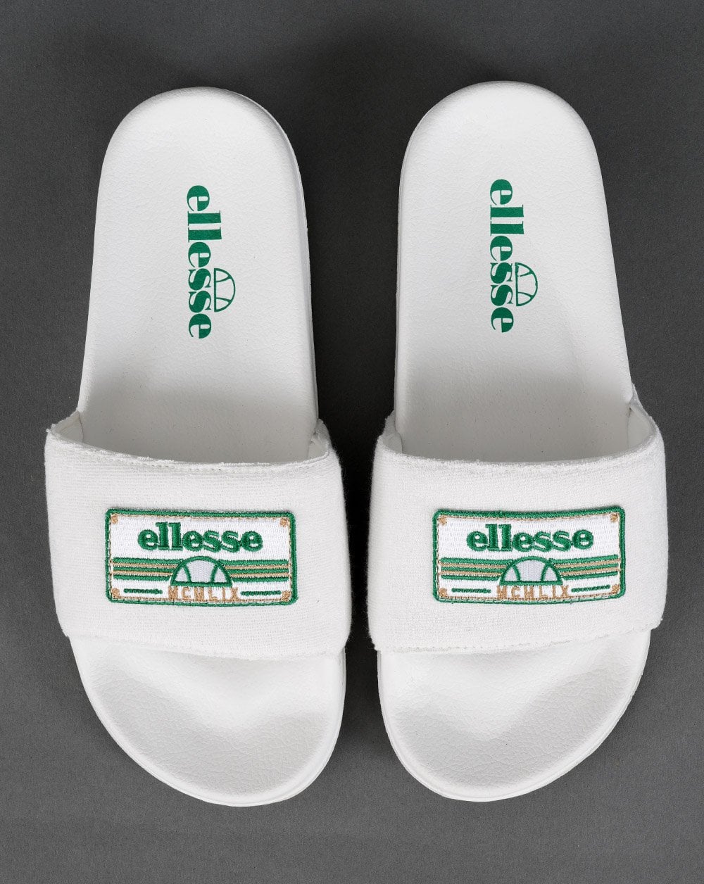 Ellesse Court Towelling Slide White/green