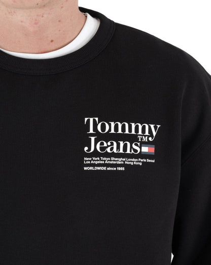 Tommy Hilfiger Text Crew Neck Sweatshirt Black