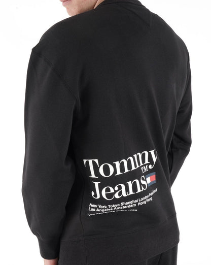 Tommy Hilfiger Text Crew Neck Sweatshirt Black