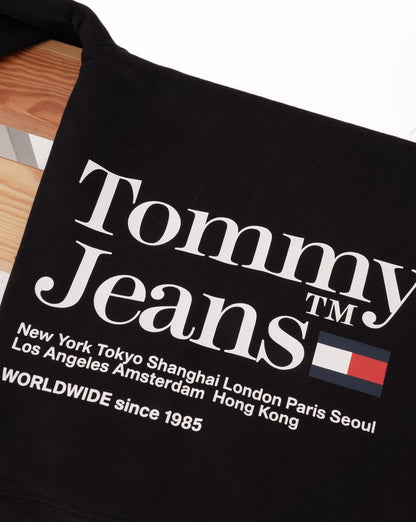Tommy Hilfiger Text Crew Neck Sweatshirt Black