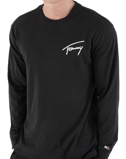 Tommy Jeans Signature Logo LS T-shirt Black