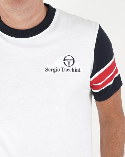 Sergio Tacchini Leo T Shirt White/Navy/Red
