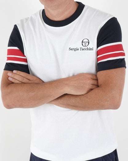 Sergio Tacchini Leo T Shirt White/Navy/Red