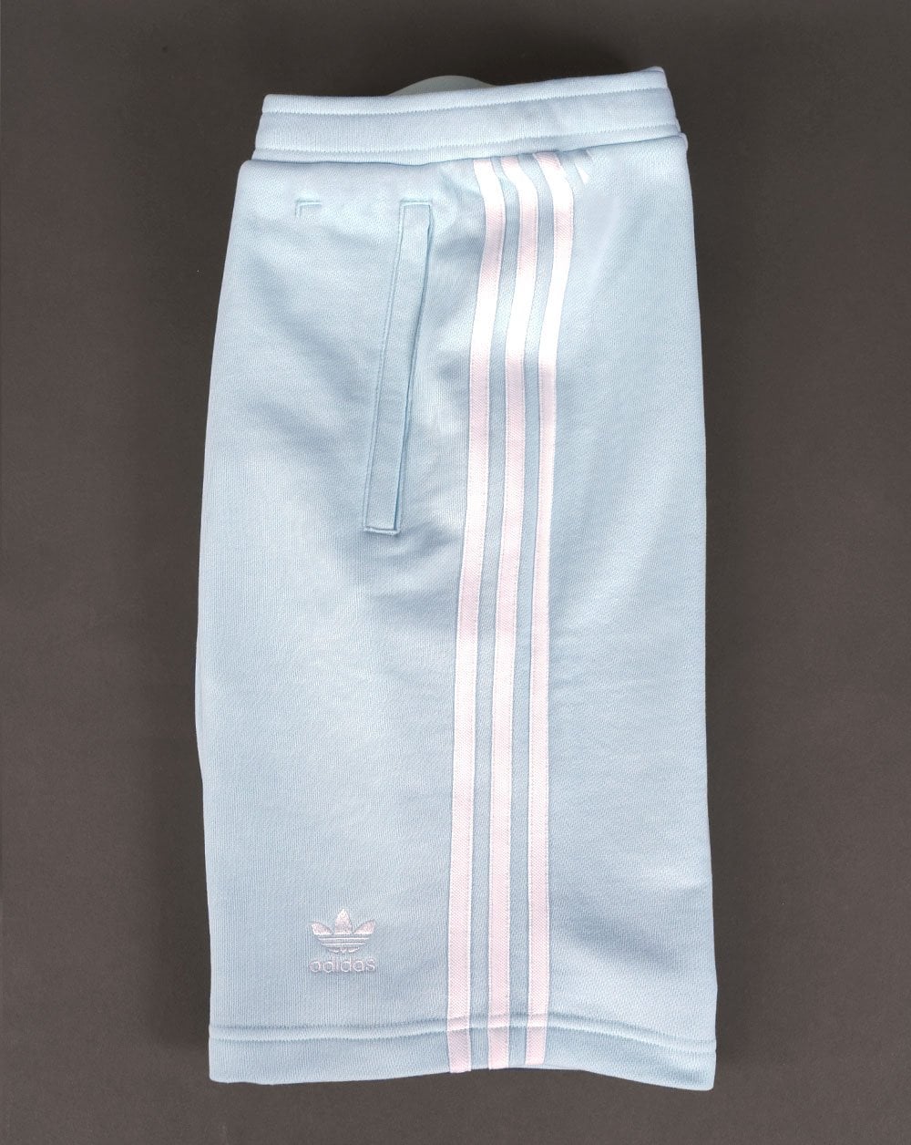 Adidas Originals 3 Stripes Zip Pocket Shorts Ice Blue