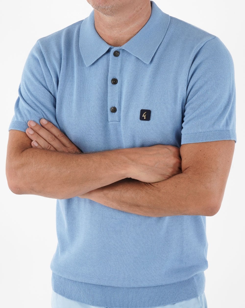 Gabicci Vintage Jackson Knitted Polo Sky