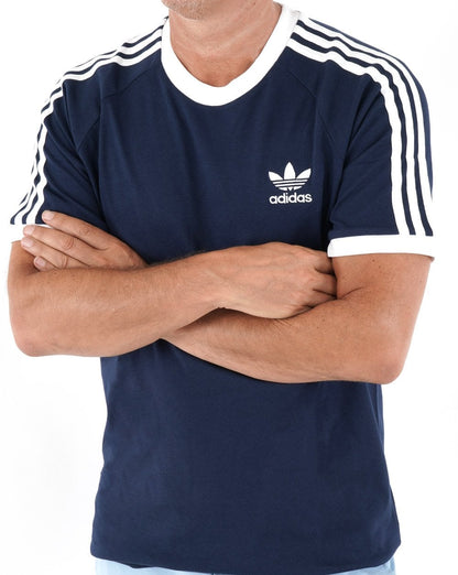 Adidas Originals 3 Stripes T Shirt Navy Blue