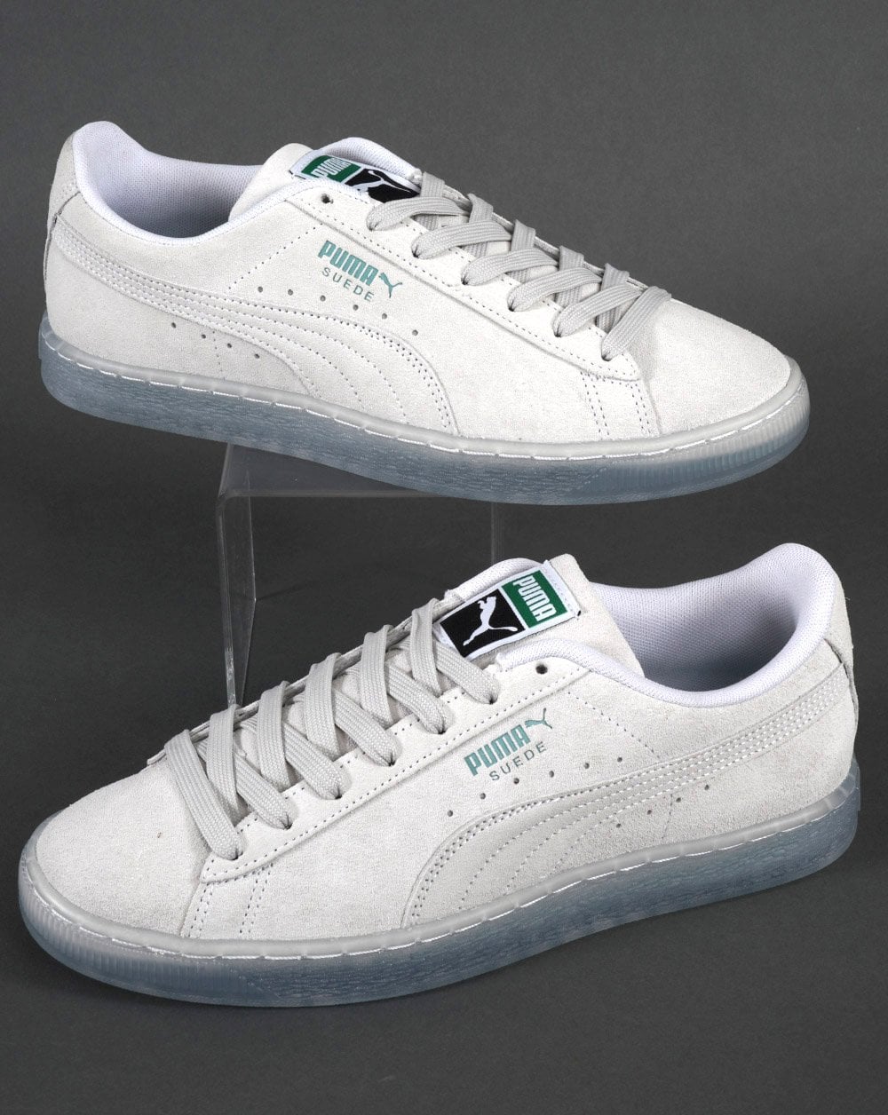 Puma Suede Trainer Ice Grey Translucent Sole