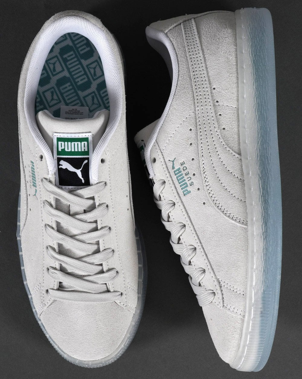 Puma Suede Trainer Ice Grey Translucent Sole